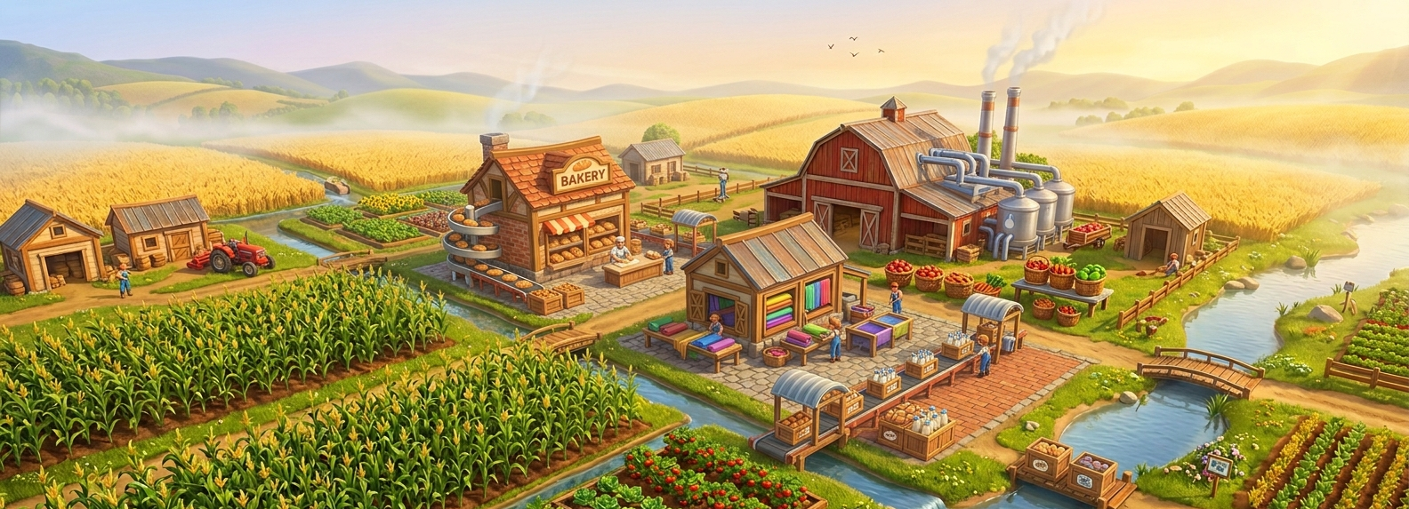 Fields and crops for a farming guide